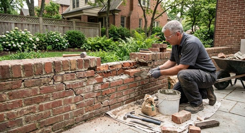 Brick Fence Repair in Minot, ND