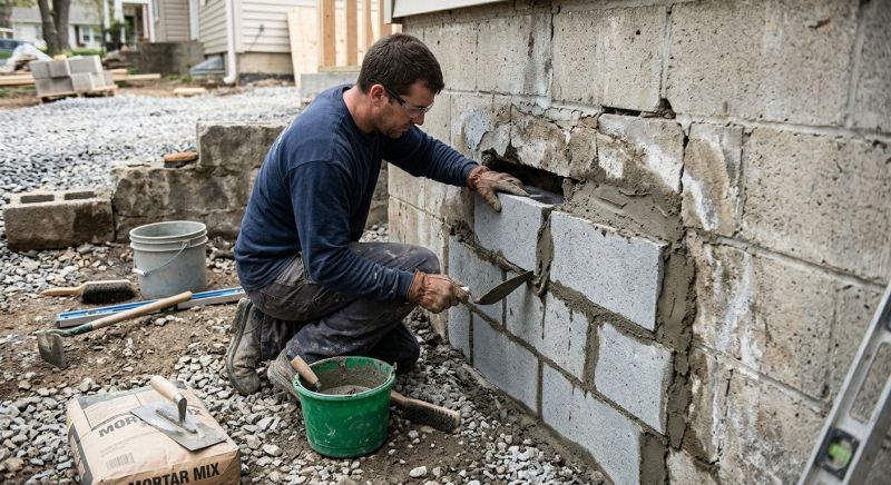 Concrete Block Repair in Surrey, ND