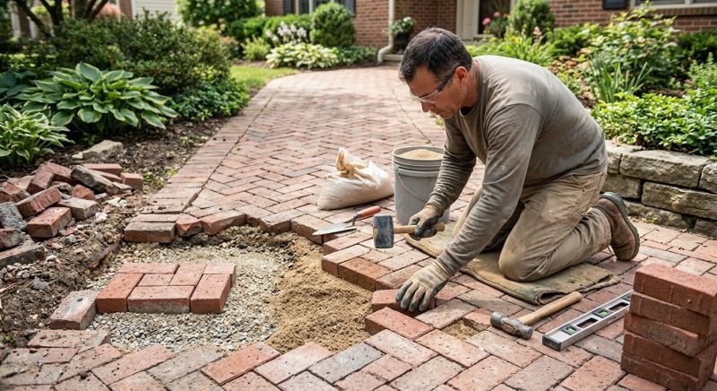 Entryway Brick Repair in Minot, ND