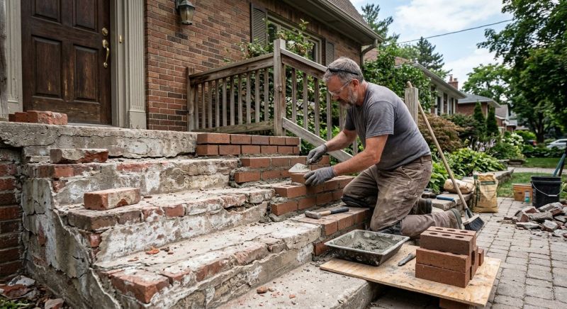 Entryway Brick Repair in Minot, ND