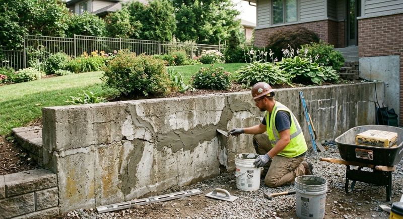 Retaining Wall Repair in Surrey, ND